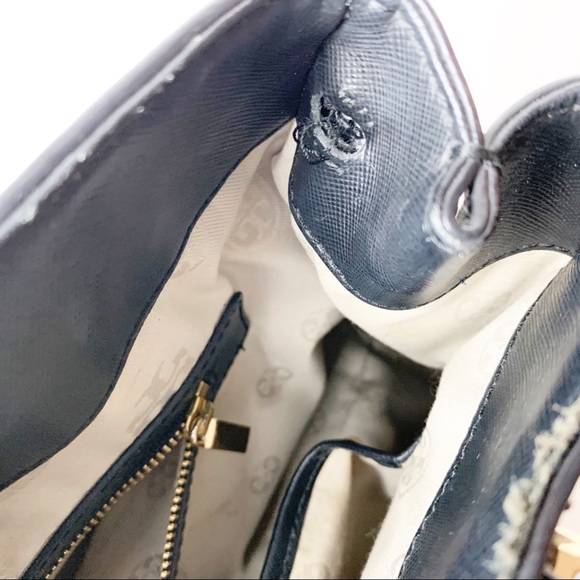 Tory Burch Black Robinson Triangle Tote - Picture 7 of 12